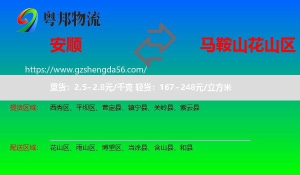 安顺到花山区物流专线