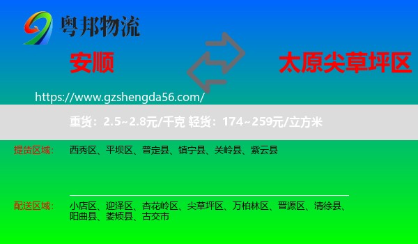 安顺到尖草坪区物流专线