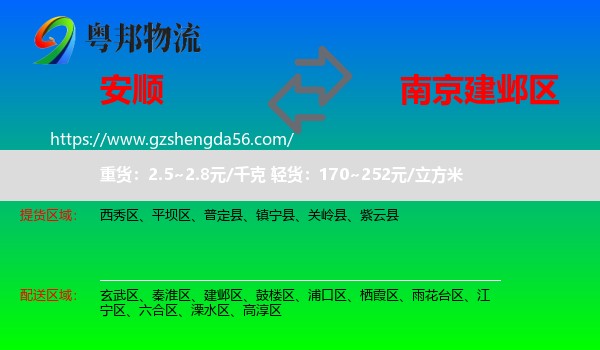 安顺到建邺区物流专线