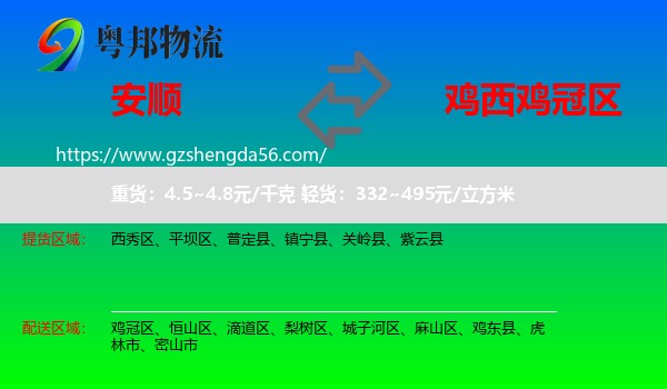安顺到鸡冠区物流专线