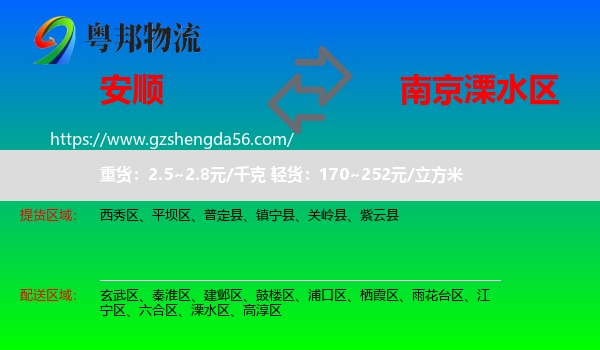 安顺到溧水区物流专线