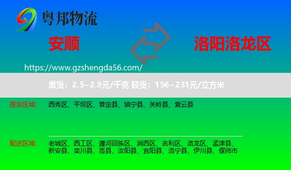安顺到洛龙区物流专线