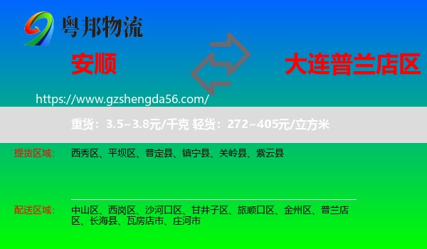 安顺到普兰店区物流专线