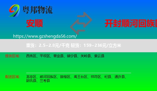 安顺到顺河回族区物流专线