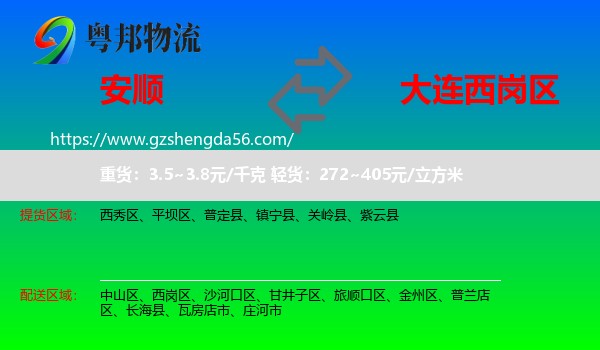安顺到西岗区物流专线