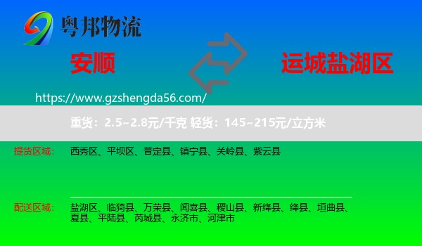 安顺到盐湖区物流专线