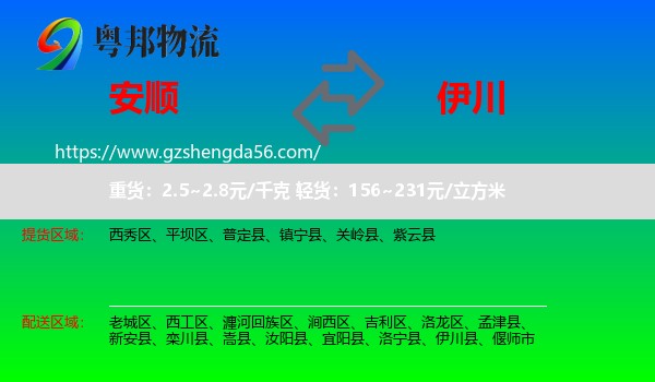 安顺到伊川县物流专线