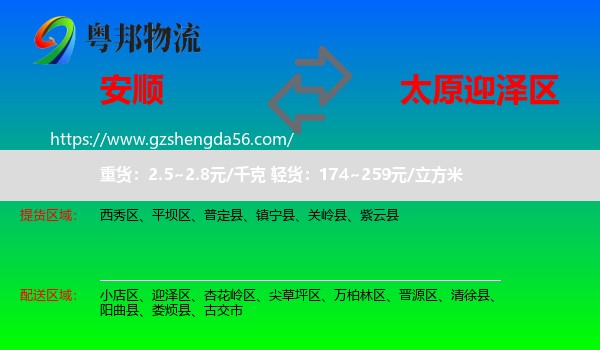 安顺到迎泽区物流专线