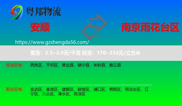 安顺到雨花台区物流专线