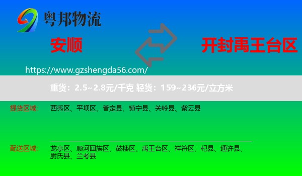 安顺到禹王台区物流专线