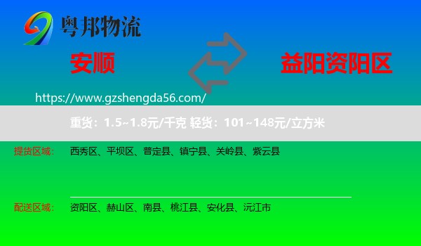 安顺到资阳区物流专线