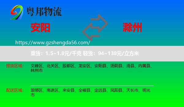 安阳到滁州物流