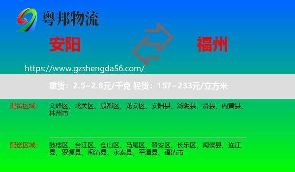 安阳到福州专线