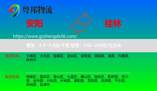 安阳到桂林物流