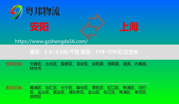 安阳到上海专线