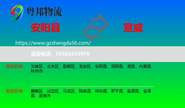 安阳县到宣威市物流专线