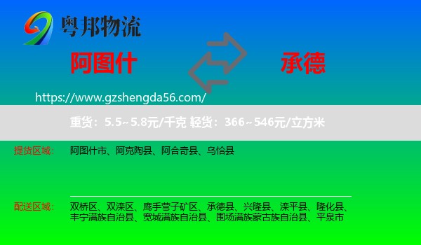阿图什市到承德物流专线