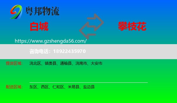 白城到攀枝花物流