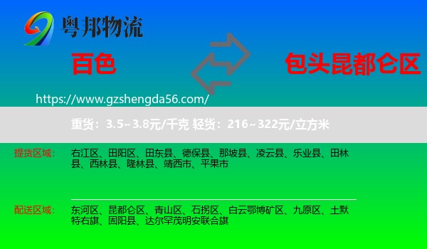 百色到昆都仑区物流专线