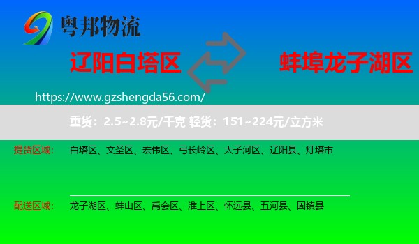 白塔区到龙子湖区物流专线