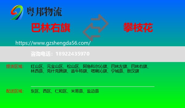 巴林右旗到攀枝花物流专线