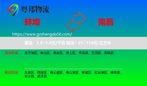 蚌埠到南昌专线
