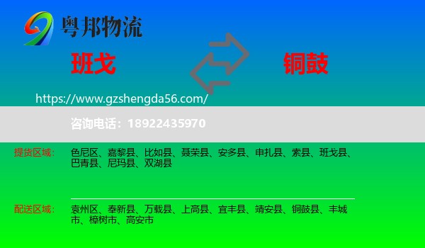 班戈县到铜鼓县物流专线
