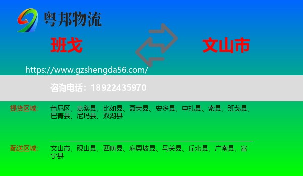 班戈县到文山市物流专线