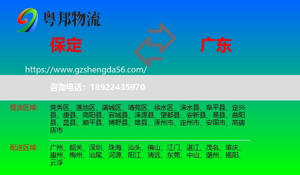 保定到广东物流