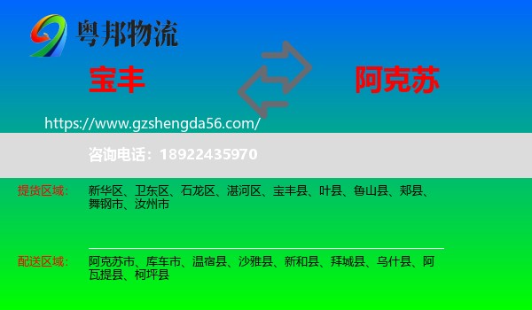 宝丰县到阿克苏物流
