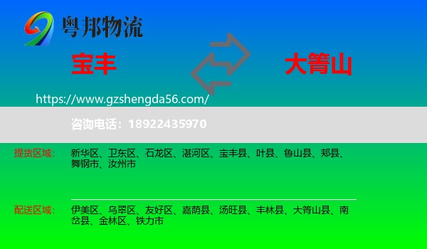 宝丰县到大箐山县物流专线