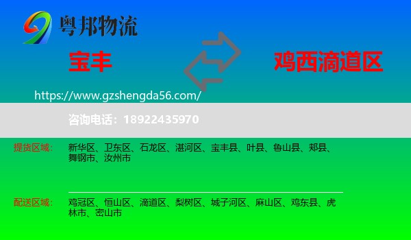 宝丰县到滴道区物流专线