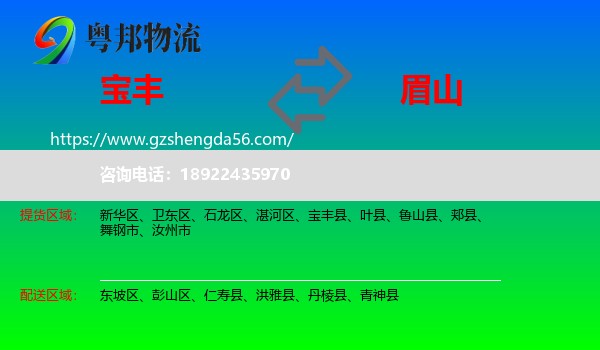 宝丰县到眉山物流