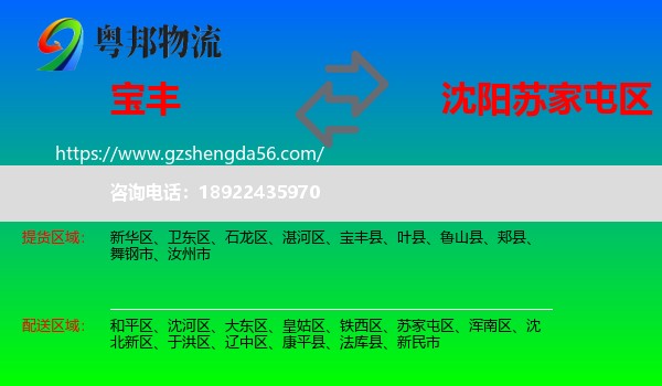 宝丰县到苏家屯区物流专线