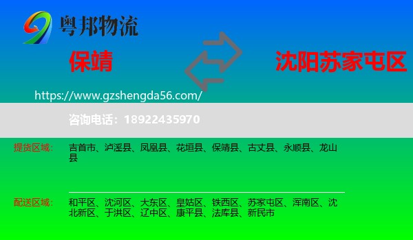 保靖县到苏家屯区物流专线