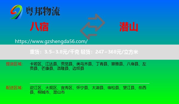 八宿县到潜山市物流专线