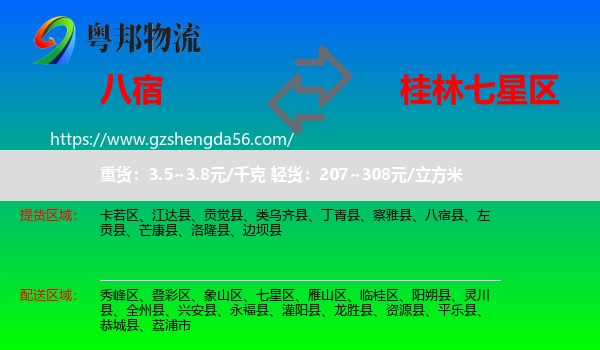 八宿县到七星区物流专线