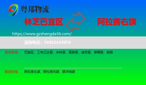 巴宜区到阿拉善右旗物流专线