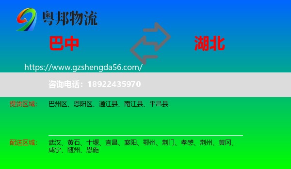 巴中到湖北物流