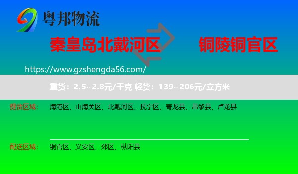北戴河区到铜官区物流专线