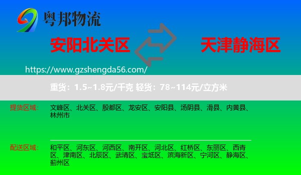 北关区到静海区物流专线