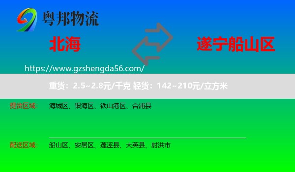 北海到船山区物流专线