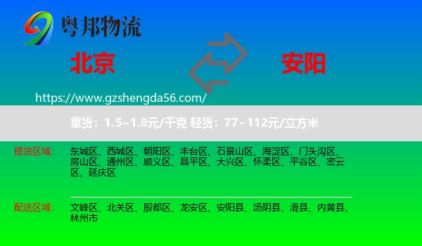 北京到安阳物流专线