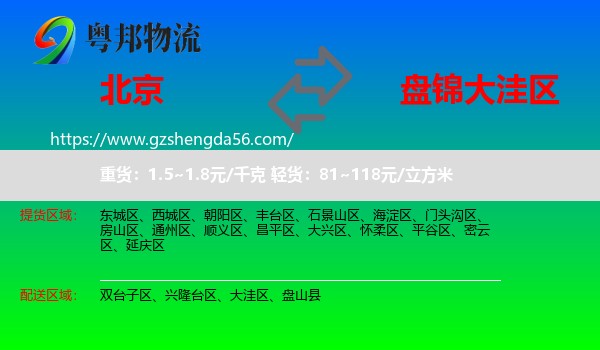 北京到大洼区物流专线