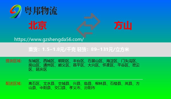 北京到方山县物流专线