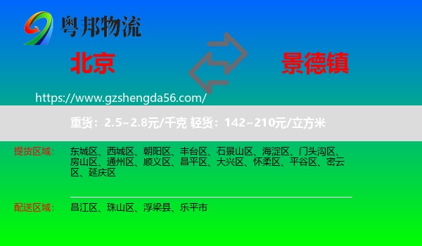 北京到景德镇物流专线