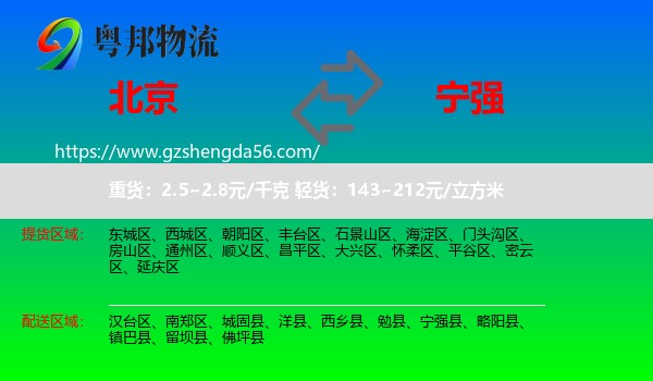 北京到宁强县物流专线