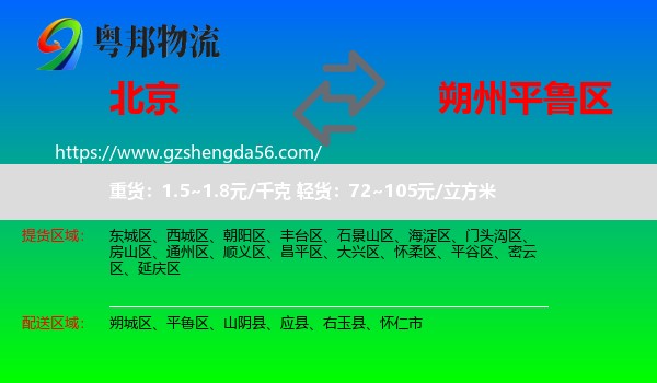 北京到平鲁区物流专线