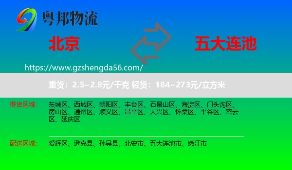 北京到五大连池市物流专线