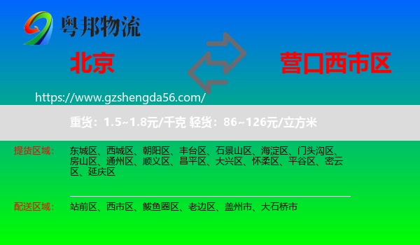 北京到西市区物流专线